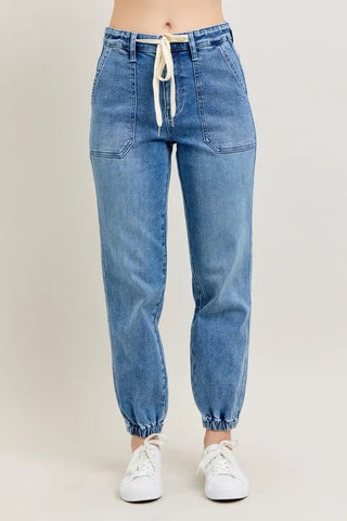 Judy Blue Full Size High Waist Denim Jogger Plus Size