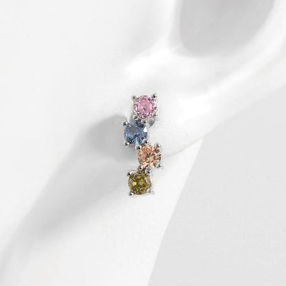925 Sterling Silver Inlaid Zircon Earrings Carauana Store