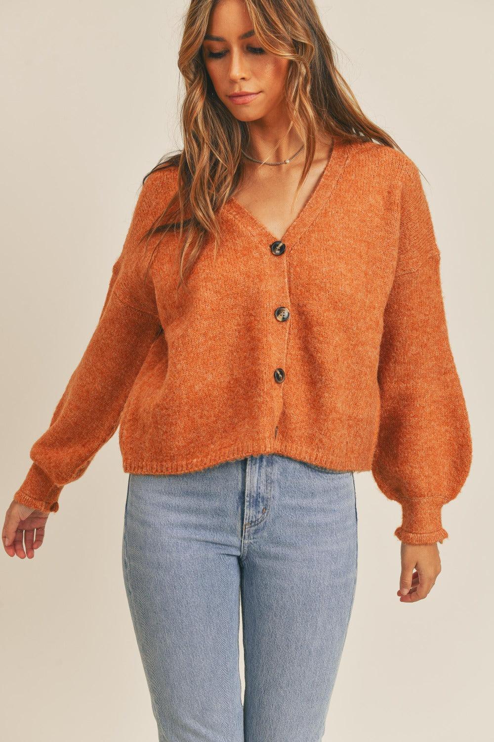 MABLE Long Sleeve Button Down Sweater Cardigan Carauana Store