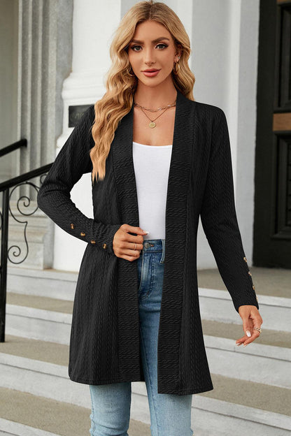 Open Front Long Sleeve Cardigan Carauana Store