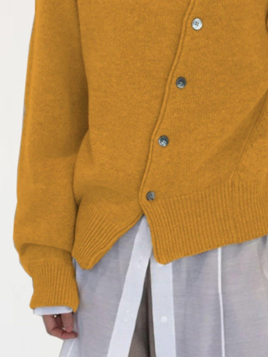 Dropped Shoulder Buttoned Cardigan Carauana Store