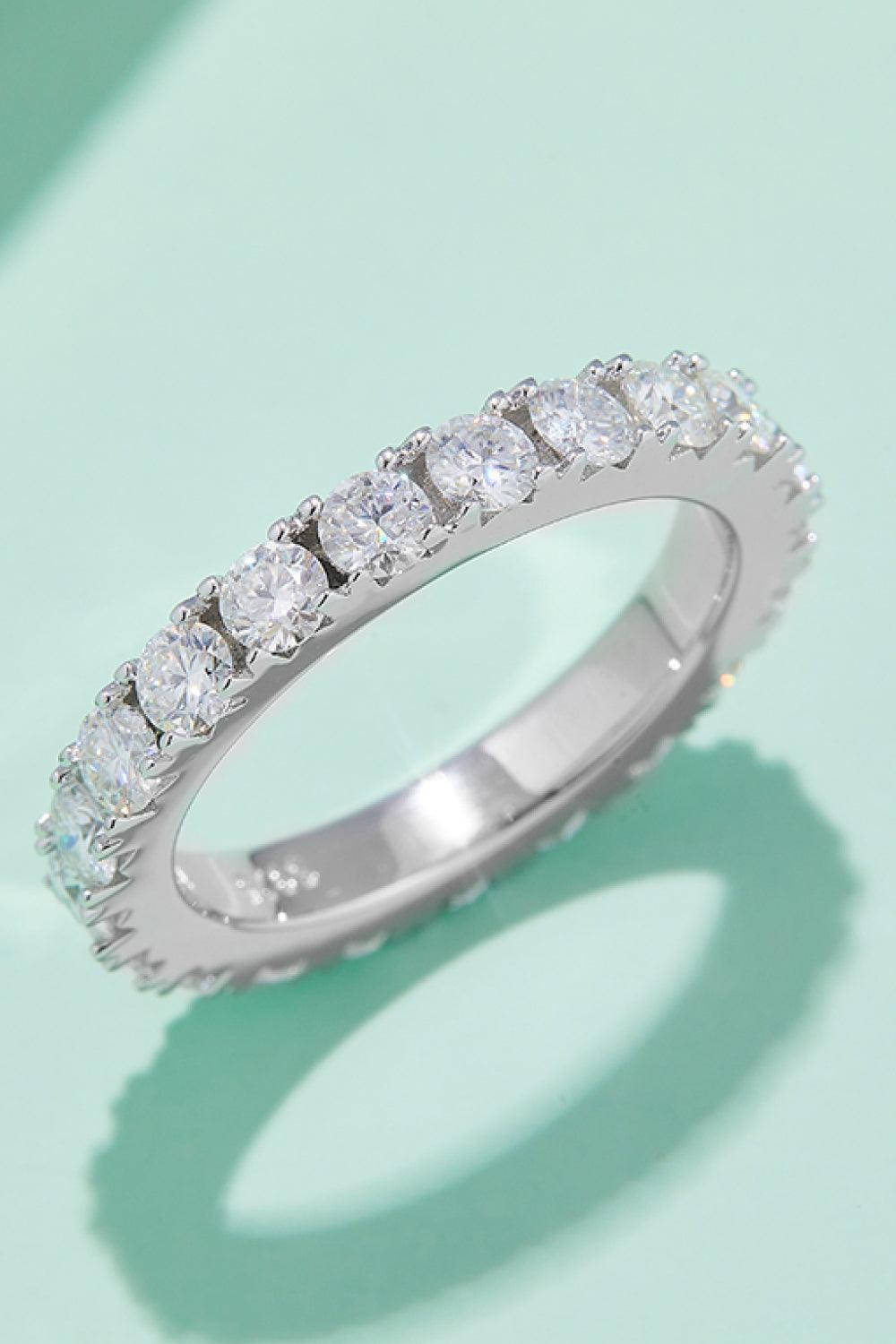 2.3 Carat Moissanite 925 Sterling Silver Eternity Ring Carauana Store