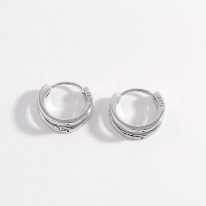 925 Sterling Silver Inlaid Zircon Huggie Earrings Carauana Store