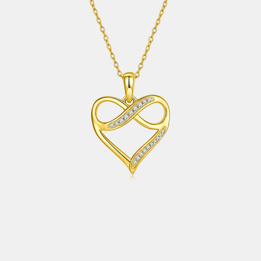 Moissanite 925 Sterling Silver Heart Necklace Carauana Store