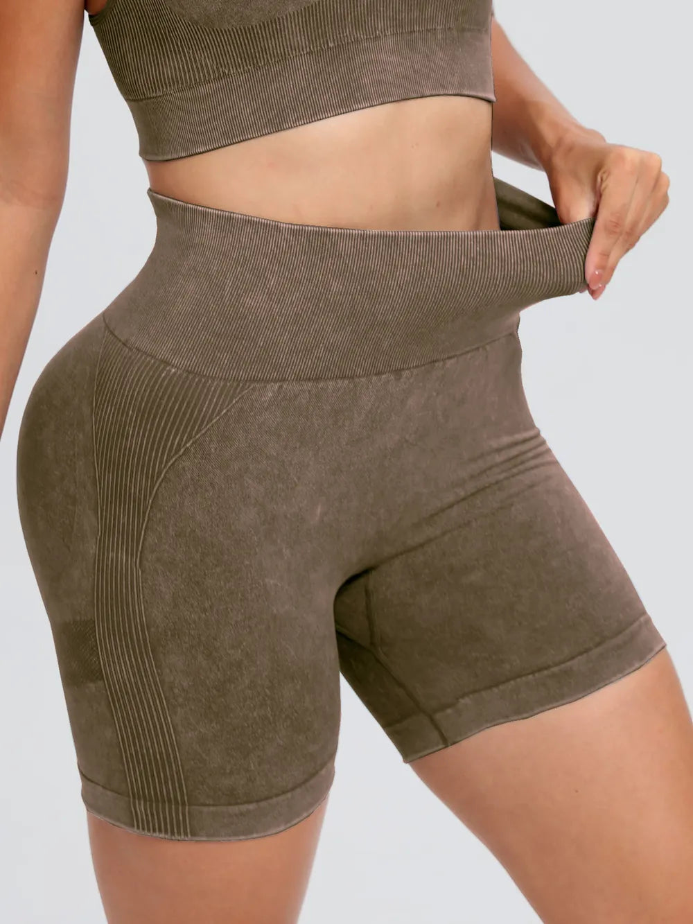 Washed High Waist Active Shorts Carauana Store