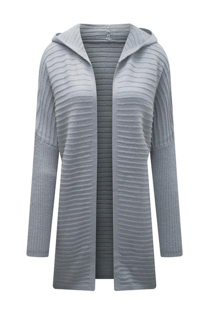 Open Front Longline Hooded Cardigan Carauana Store