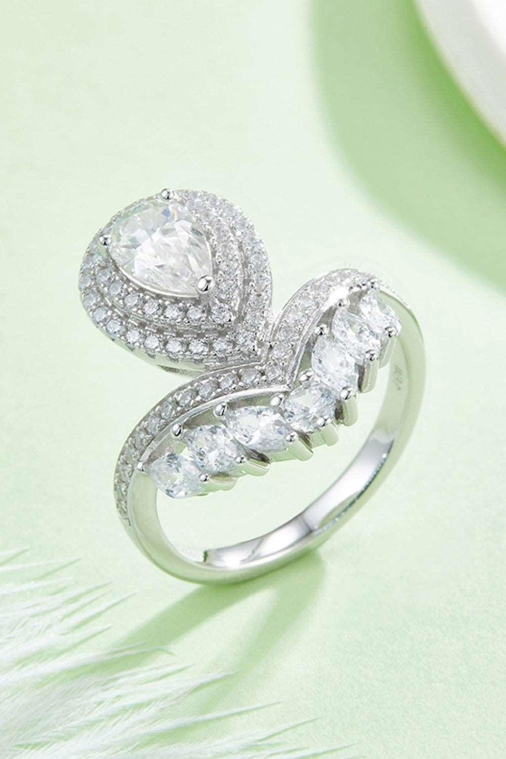 1 Carat Moissanite 925 Sterling Silver Crown Ring Carauana Store
