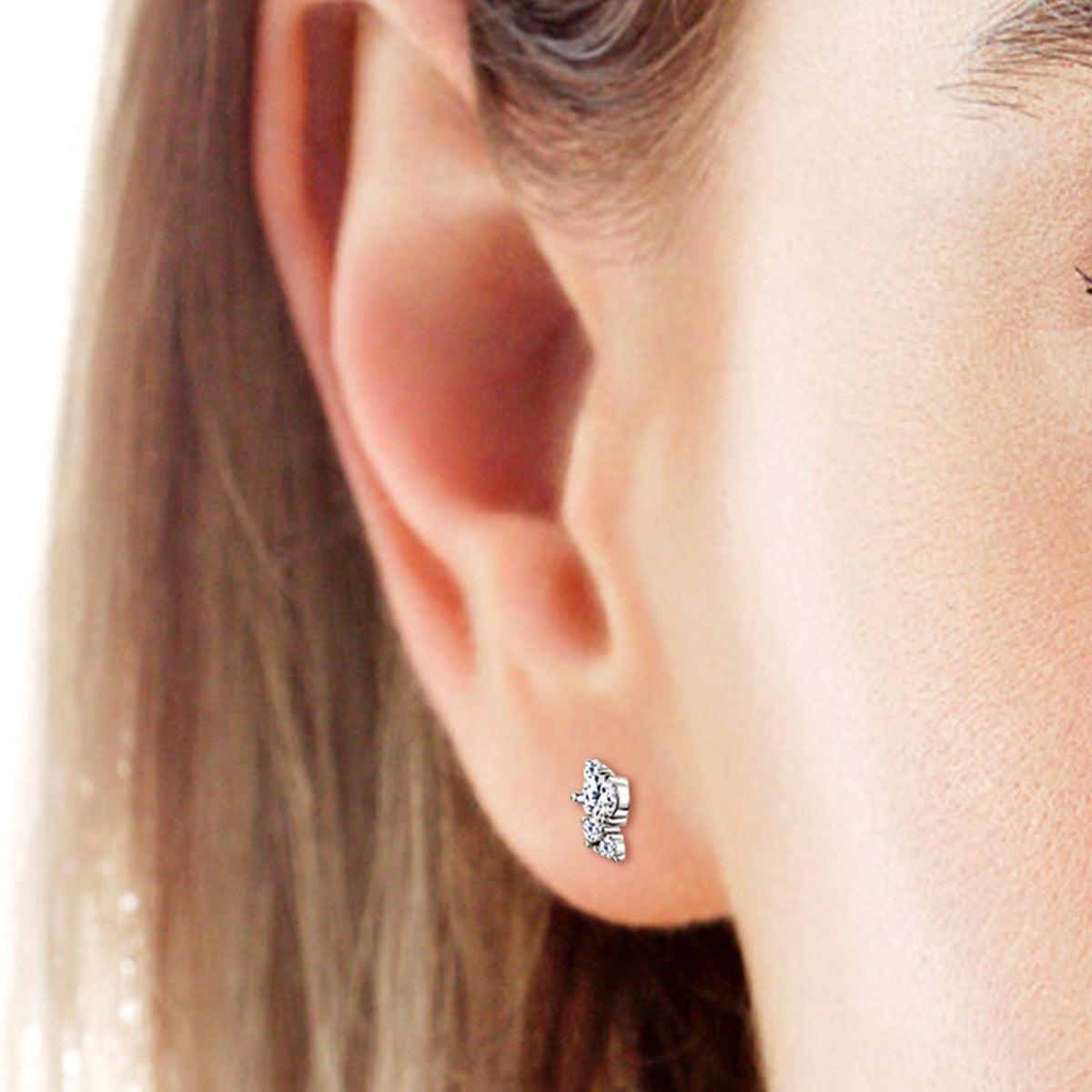 925 Sterling Silver Moissanite Stud Earrings Carauana Store