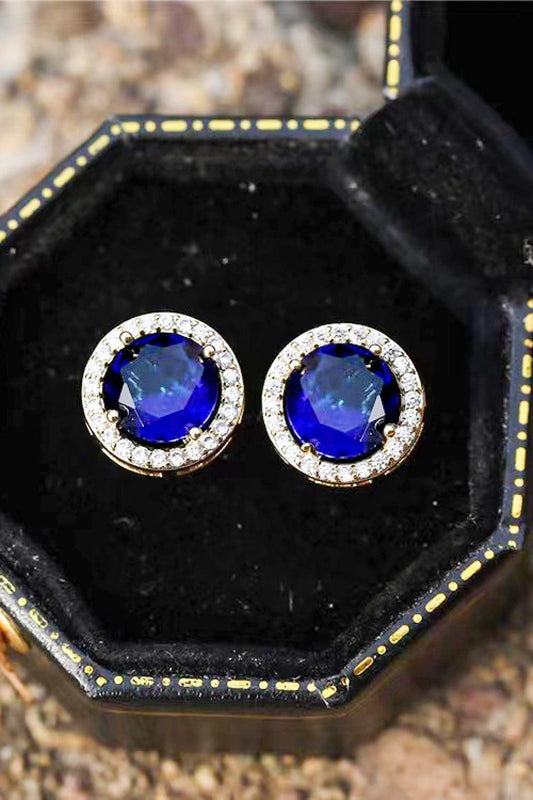 Contrast 2 Carat Moissanite Platinum-Plated Stud Earrings Carauana Store