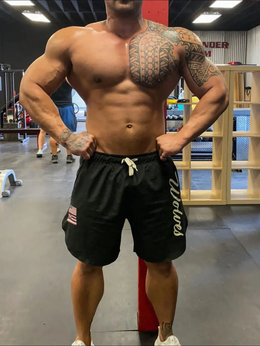 Men's Plus Size Drawstring US Flag Active Shorts Carauana Store