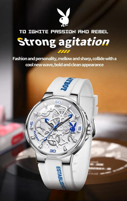 American PlayBoy Fashion Casual Men's Watch - Luxury Waterproof Luminous Quartz Wristwatch High Quality