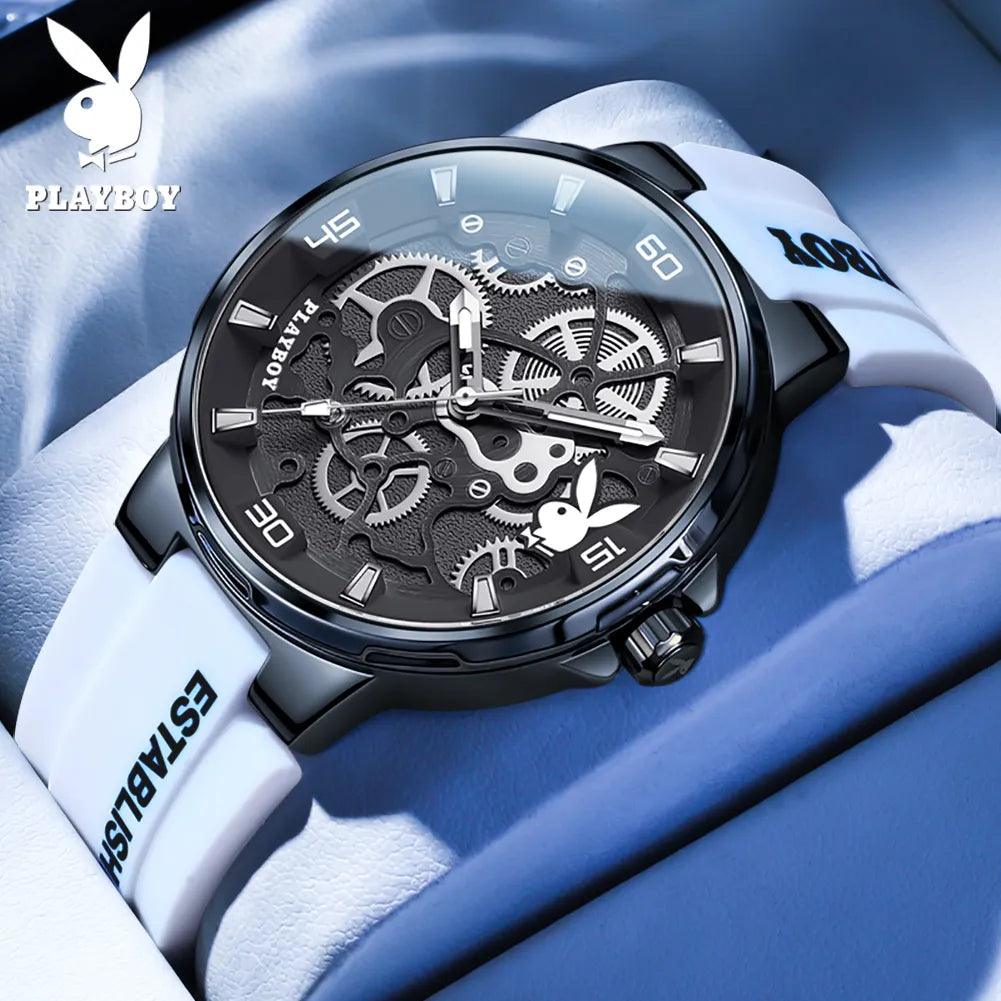 American PlayBoy Fashion Casual Men's Watch - Luxury Waterproof Luminous Quartz Wristwatch High Quality