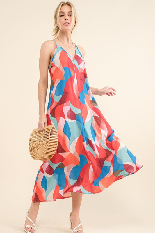 And the Why Printed Crisscross Back Cami Dress Carauana Store