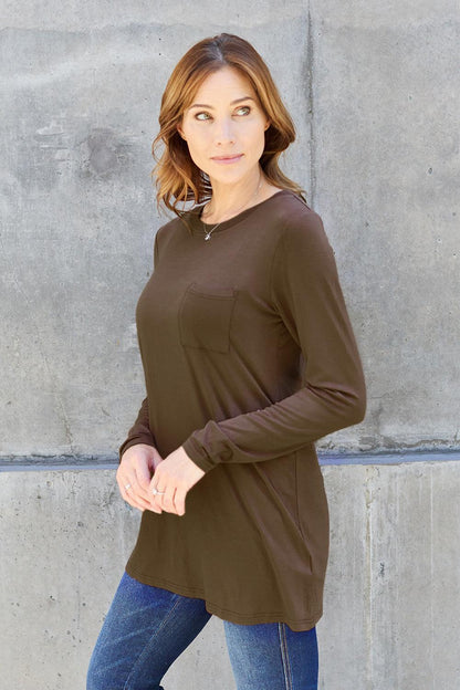Basic Bae Full Size Round Neck Long Sleeve Top Carauana Store