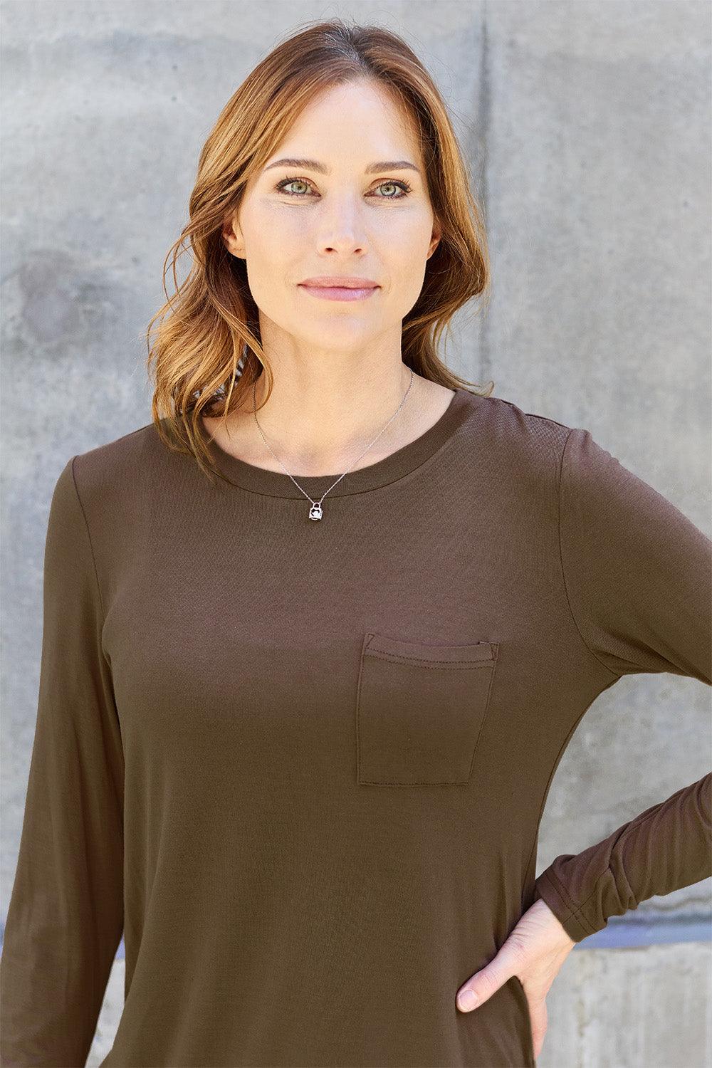 Basic Bae Full Size Round Neck Long Sleeve Top Carauana Store
