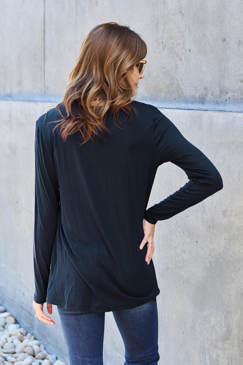 Basic Bae Full Size Round Neck Long Sleeve Top Carauana Store