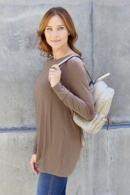 Basic Bae Full Size Round Neck Long Sleeve Top Carauana Store
