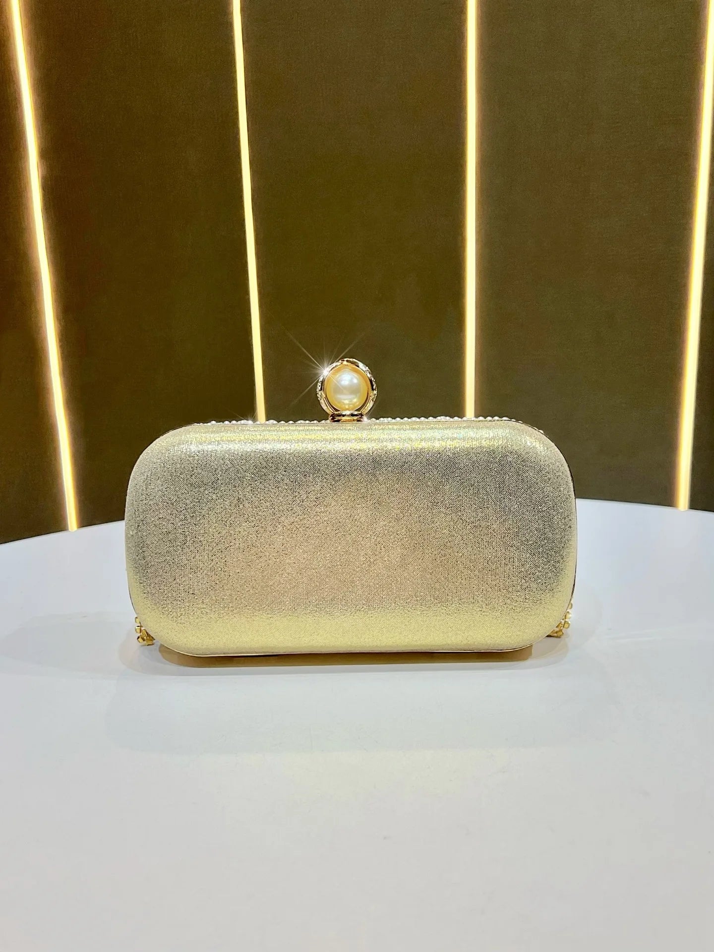 Carauana Pearl Clutch Purse golden back view