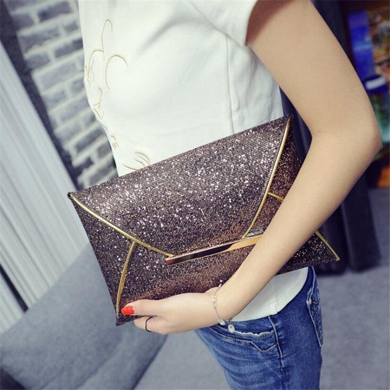 Evening Clutch Bag Glitter Sequin Handbag