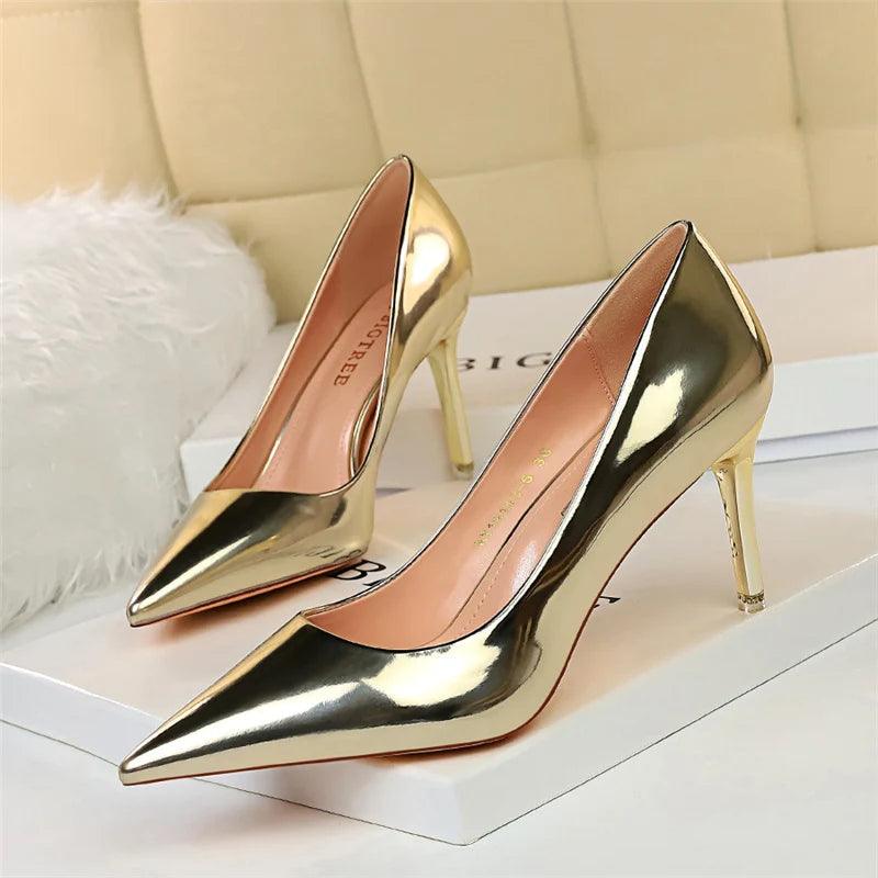 Fashion Women's Patent Leather High Heels - Perfect for Parties!