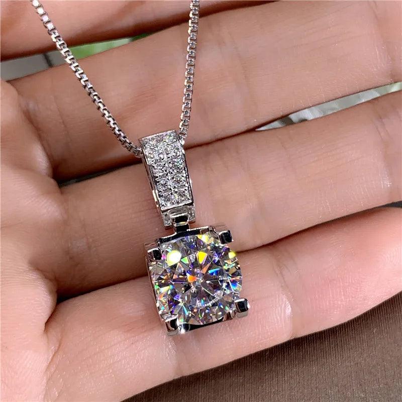 Luxury Fashion Women's Necklace with Big Round Cubic Zirconia