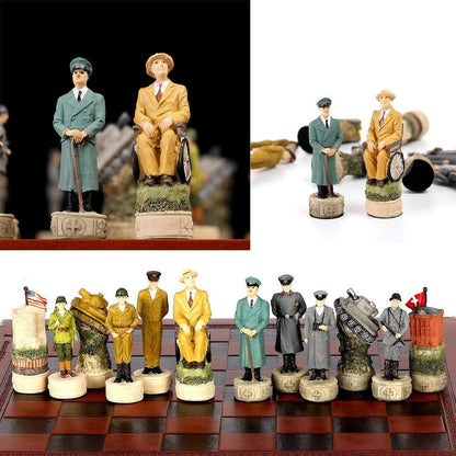 Historical Theme Resin Chess Figures 32 Painted Chess Game Gift Collection