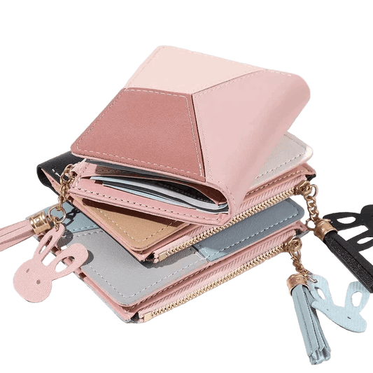 ISKYBOB Women’s Short PU Leather Zipper Wallet CaRaUaNa Fashion