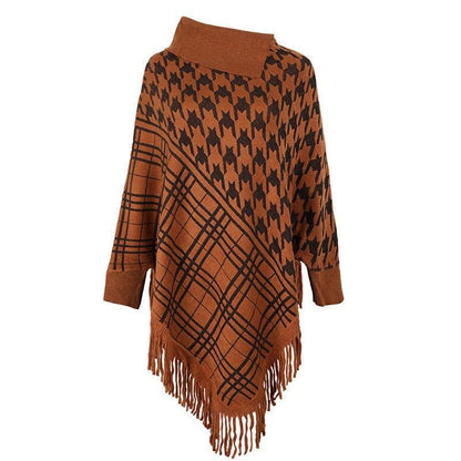 Knitted Shawl Women Warm Tassel Pullover Imitation Cashmere