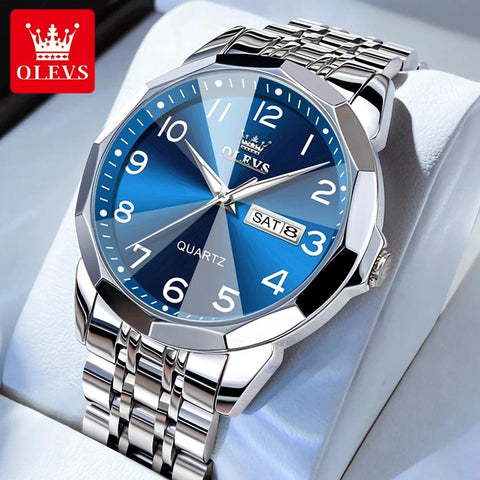 OLEVS Stainless Steel Quartz Watch | Fashionably Functional with Luminous Display and Water Resistance