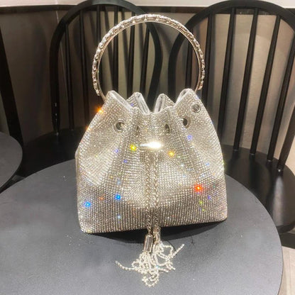 Luxury Designer Crystal Rhinestone Shoulder Bag - Evening Banquet Bag