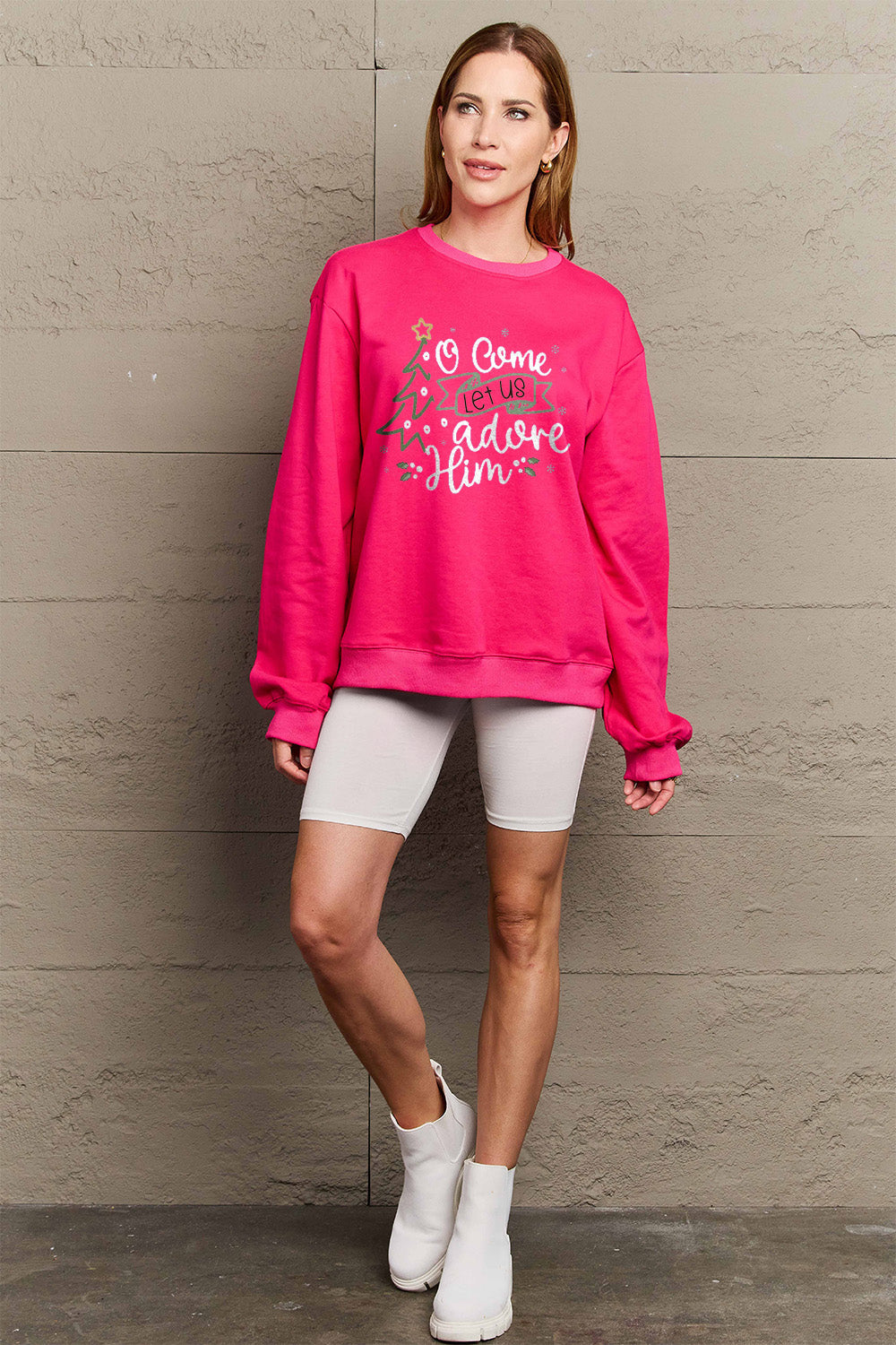 Simply Love Full Size Letter Graphic Long Sleeve Sweatshirt Carauana Store