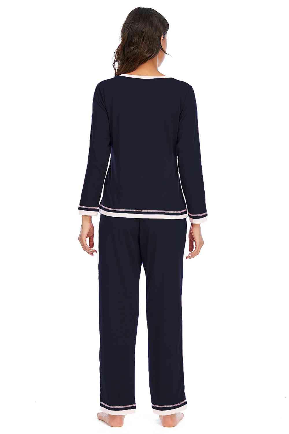 V-Neck Top and Pants Lounge Set Carauana Store