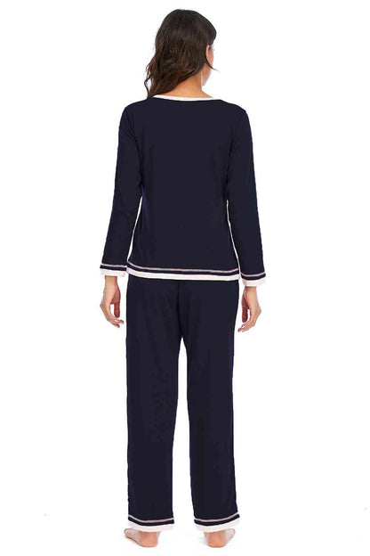V-Neck Top and Pants Lounge Set Carauana Store