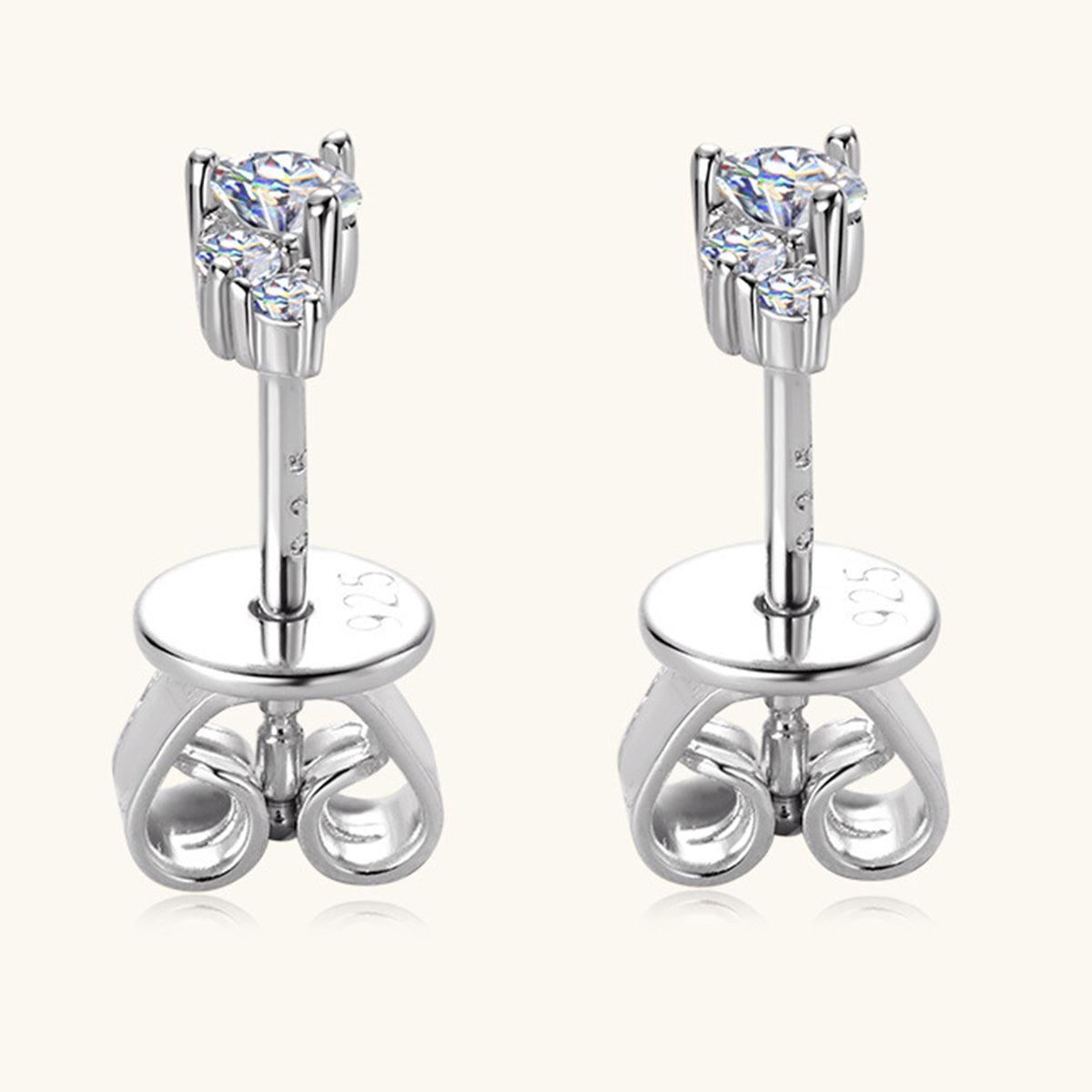 925 Sterling Silver Moissanite Stud Earrings Carauana Store
