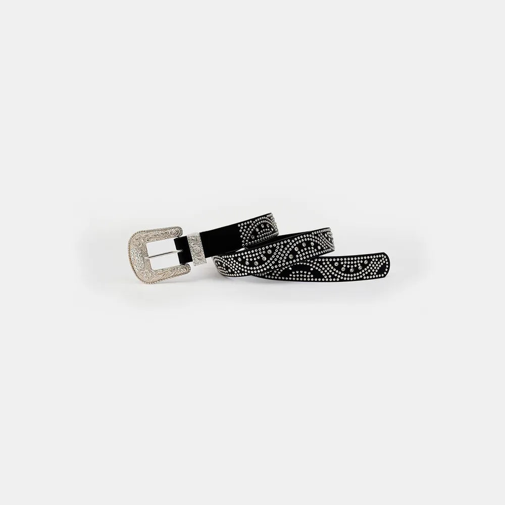 Studded Rhinestone PU Leather Belt Carauana Store