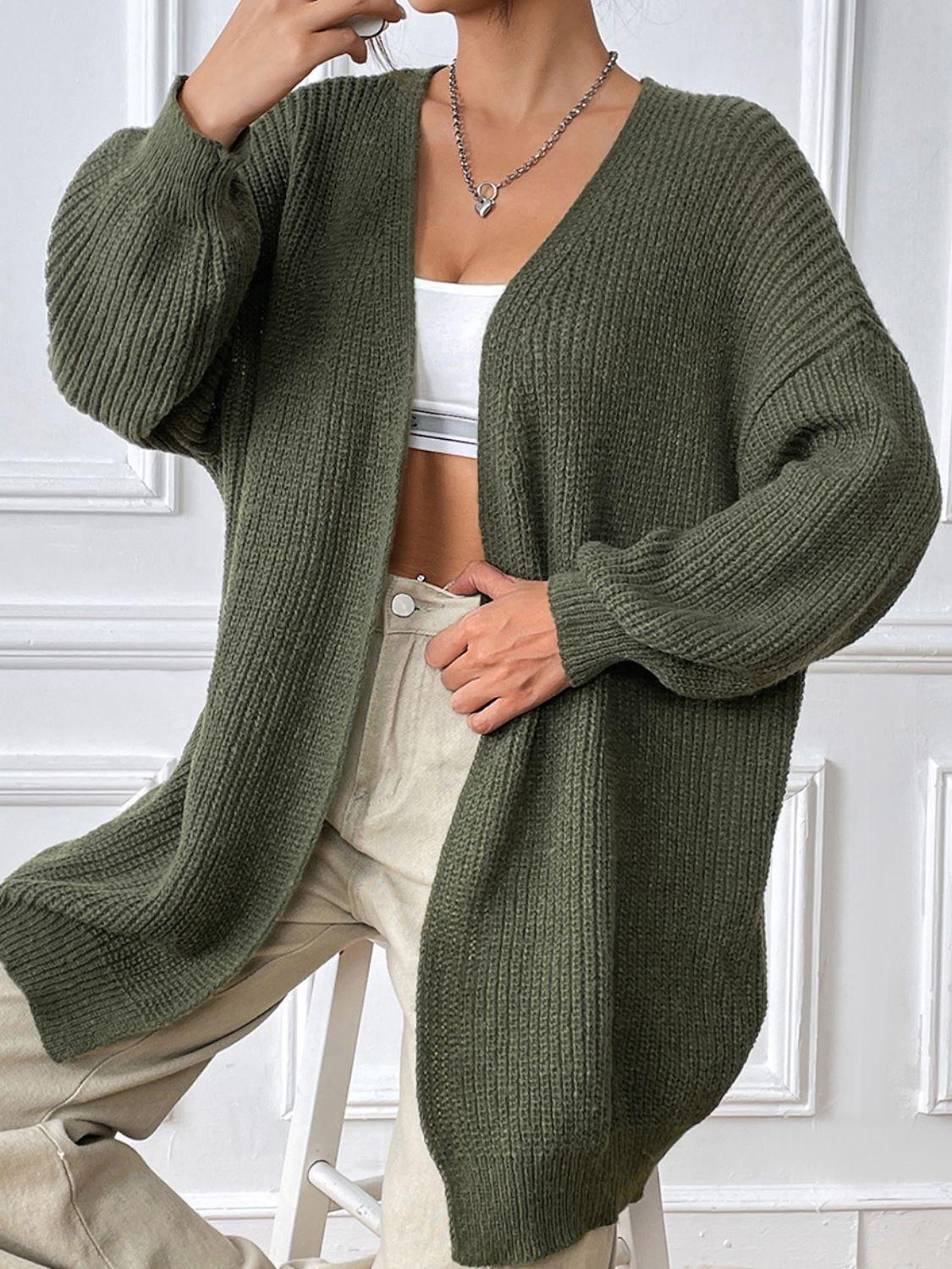 Open Front Long Sleeve Cardigan Carauana Store