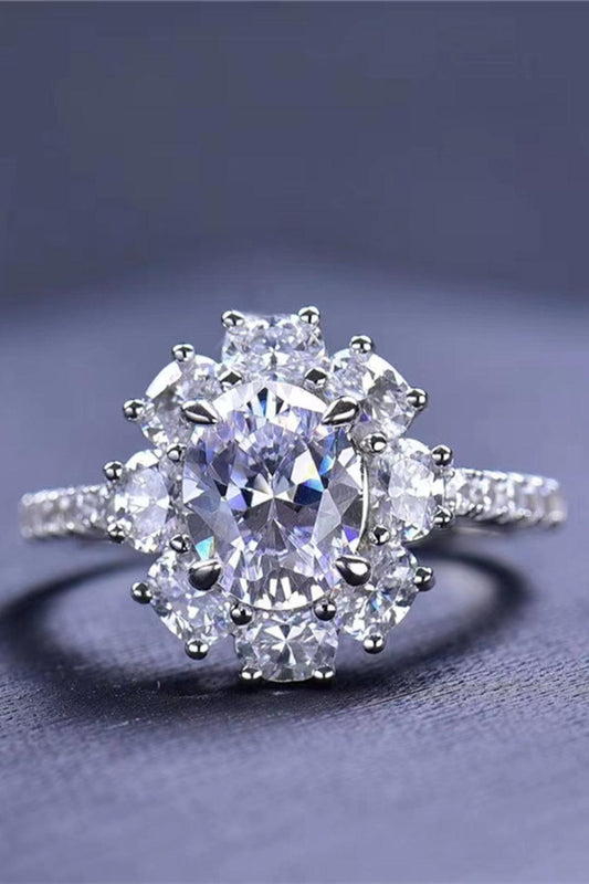 2 Carat Moissanite Floral 925 Sterling Silver Ring Carauana Store
