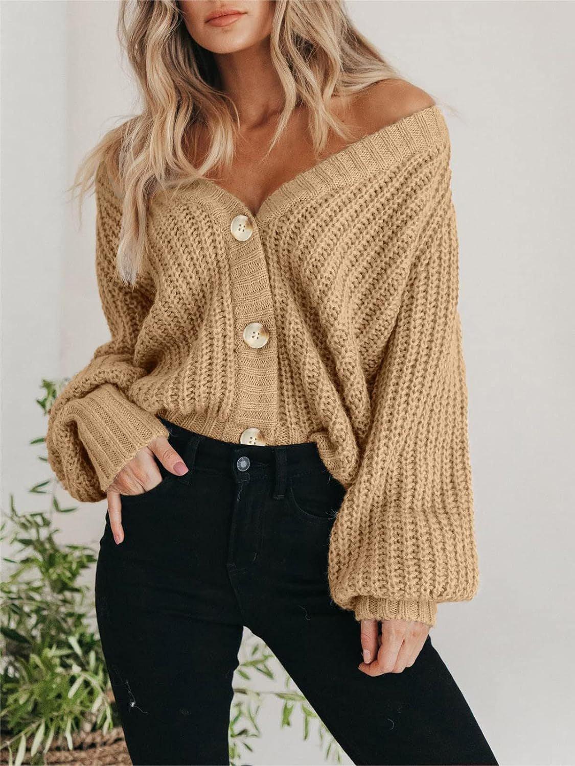 Button Up Long Sleeve Cardigan Carauana Store