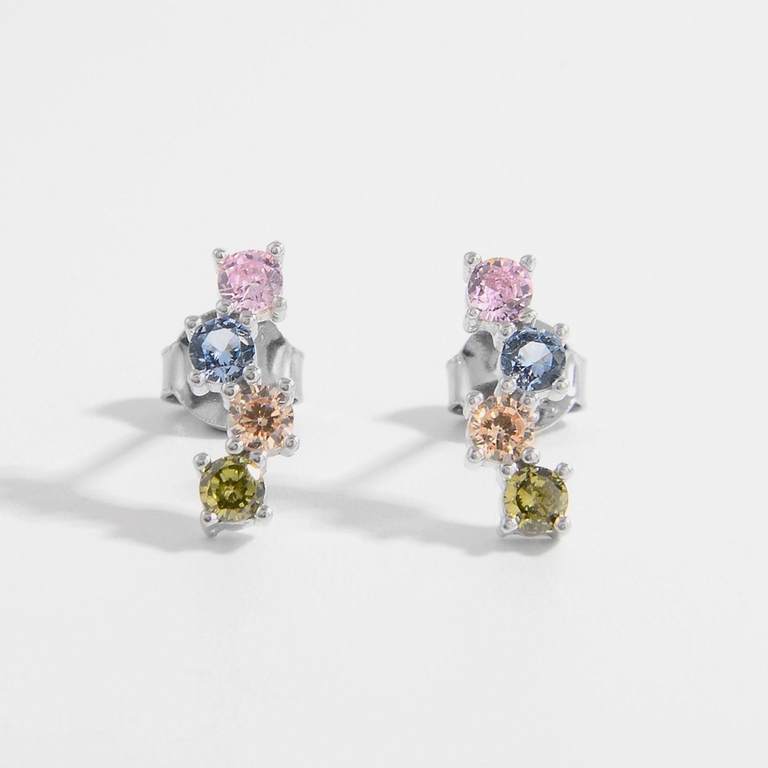 925 Sterling Silver Inlaid Zircon Earrings Carauana Store