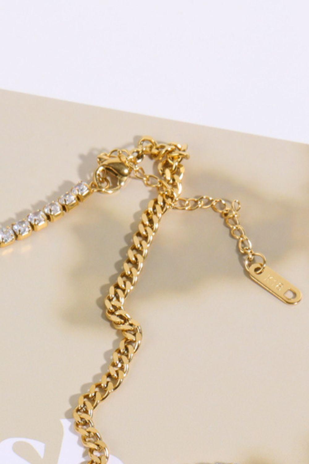 Inlaid Zircon Stainless Steel Necklace Carauana Store