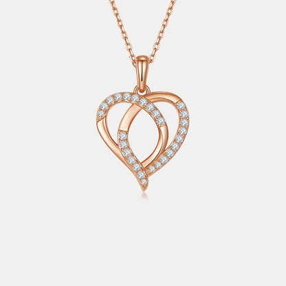 Moissanite 925 Sterling Silver Heart Shape Necklace Carauana Store