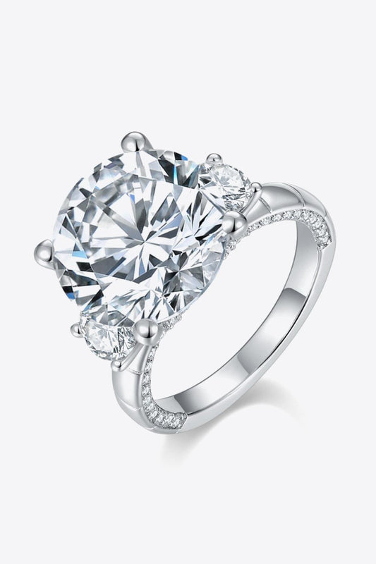 8.6 Carat Moissanite Platinum-Plated Ring Carauana Store
