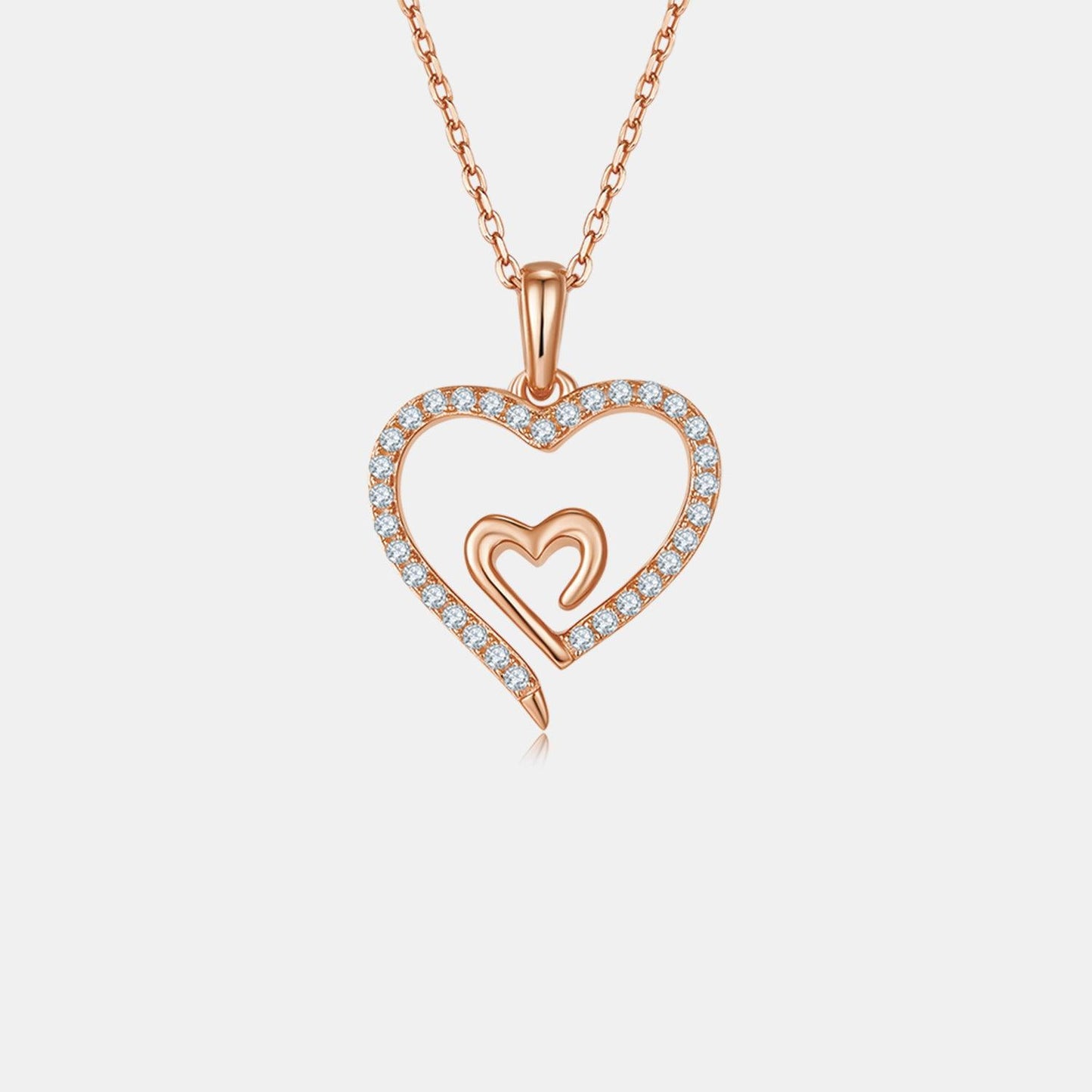 Moissanite 925 Sterling Silver Heart Pendant Necklace Carauana Store