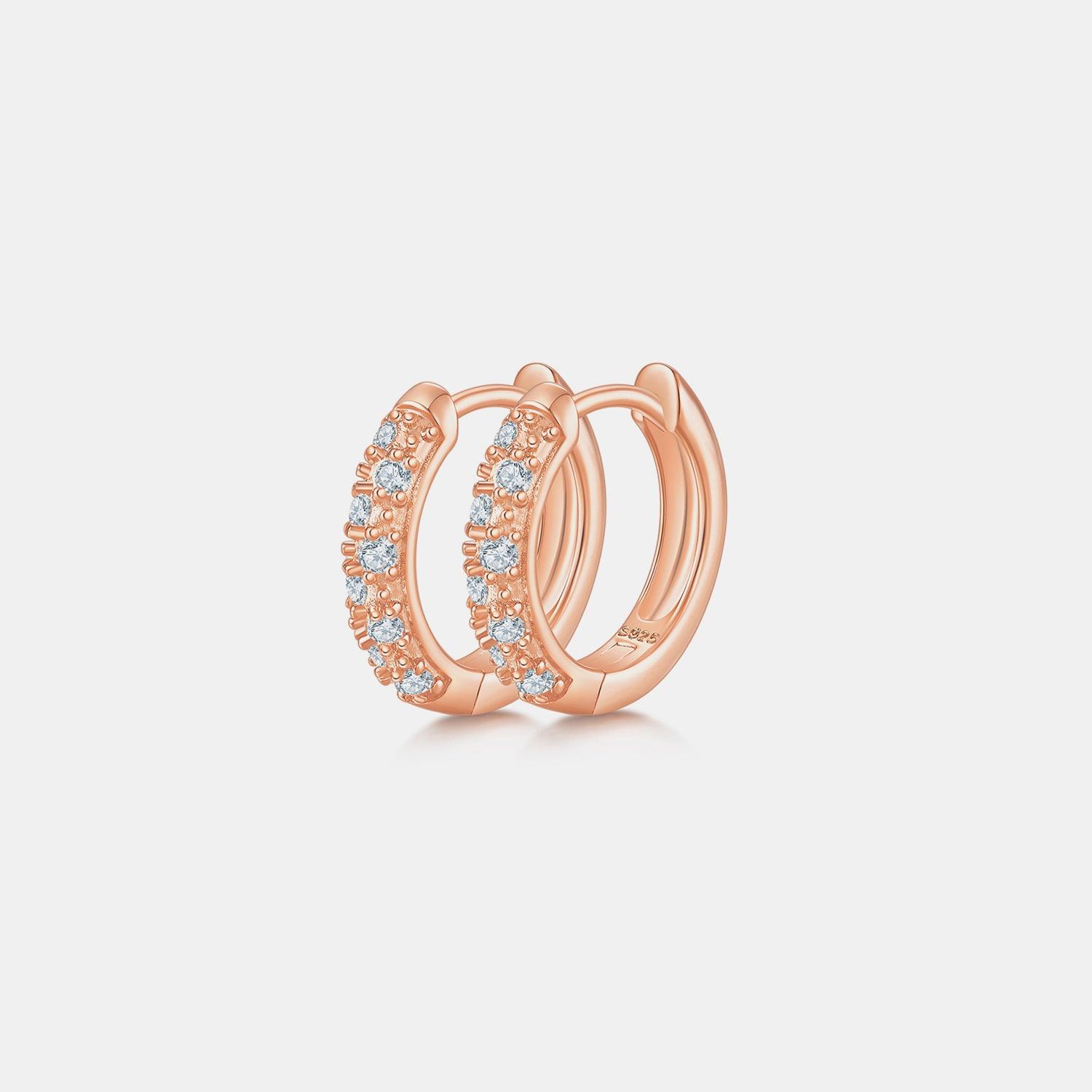 Moissanite 925 Sterling Silver Huggie Earrings Carauana Store