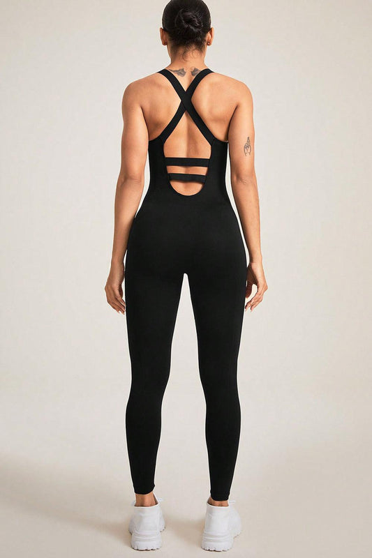 Crisscross Wide Strap Jumpsuit Carauana Store