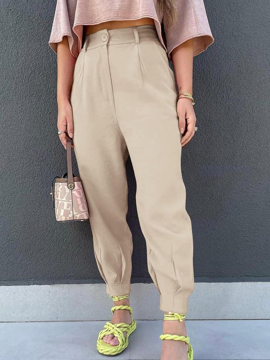 High Waist Cropped Pants Carauana Store