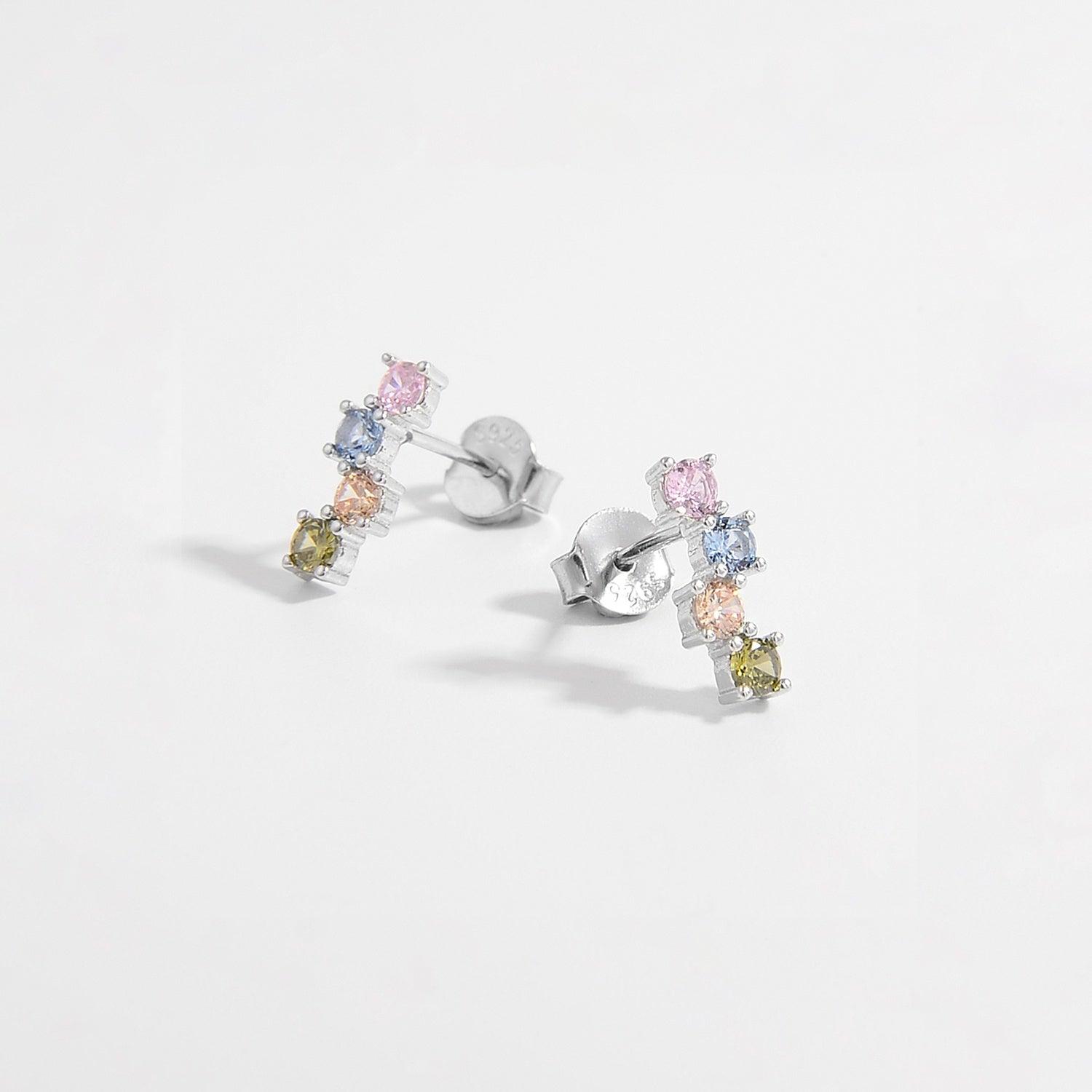 925 Sterling Silver Inlaid Zircon Earrings Carauana Store