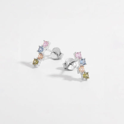 925 Sterling Silver Inlaid Zircon Earrings Carauana Store