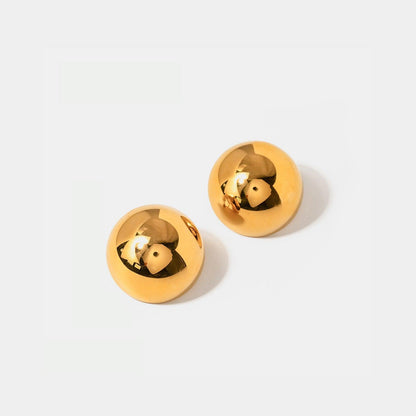 Hemispherical Stainless Steel Clip On Earrings