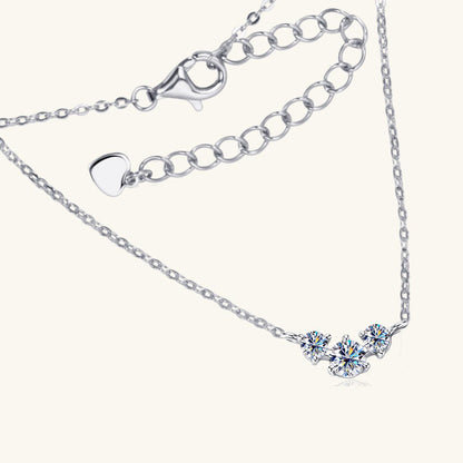925 Sterling Silver Inlaid Moissanite Necklace Carauana Store